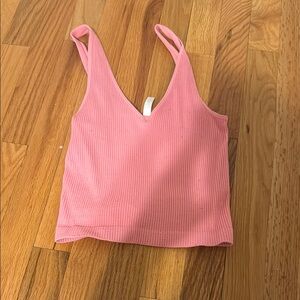 Pink Ribbed Women's Top